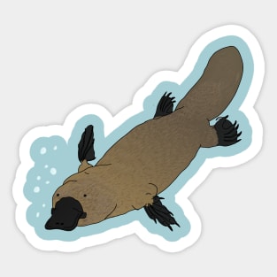 Platypus underwater Sticker